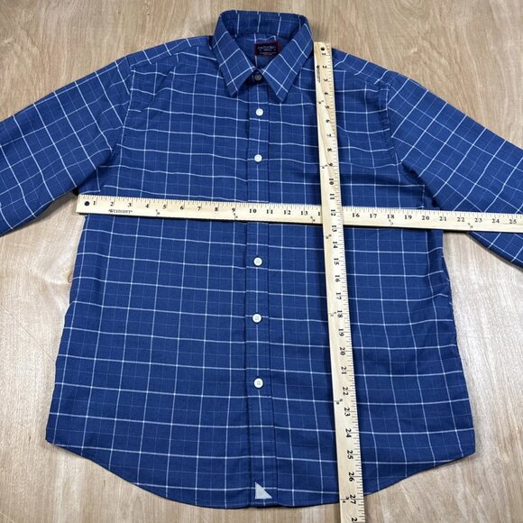Untuckit Mens Blue Plaid Long Sleeve Button Up Shirt Size Medium - Picture 3 of 6